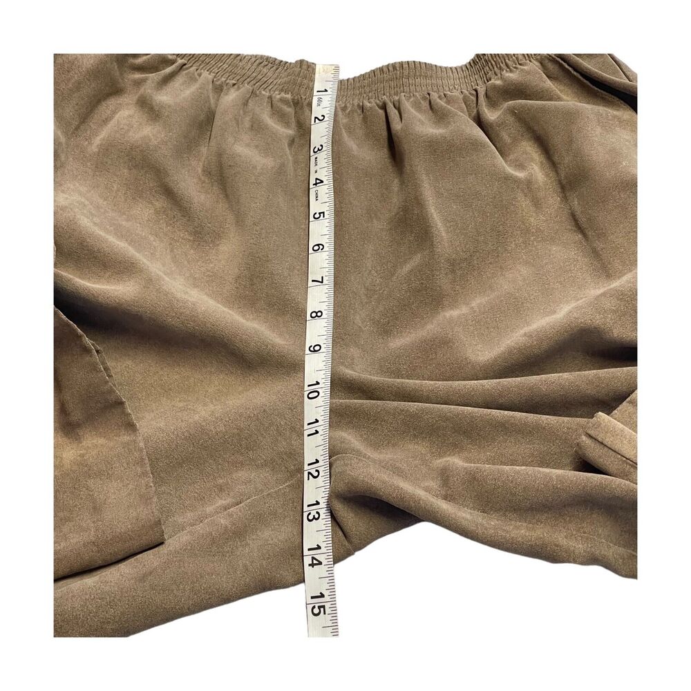 Alfred Dunner Wide Leg Pants Women 14 Brown 100% Polyester Elastic Waist Pull On - Picture 6 of 7